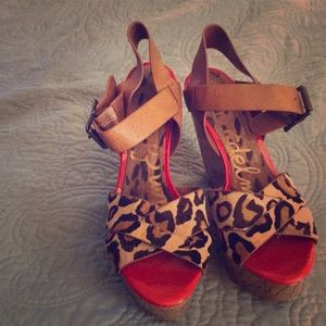 Sam Eledmam cheetah wedges sexy sexy shoes